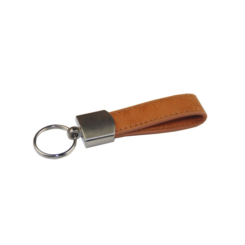 Teardrop Personalized Polished Leather Keychain