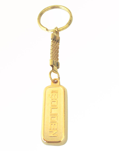 Rectangle Copper Cat metal keychain