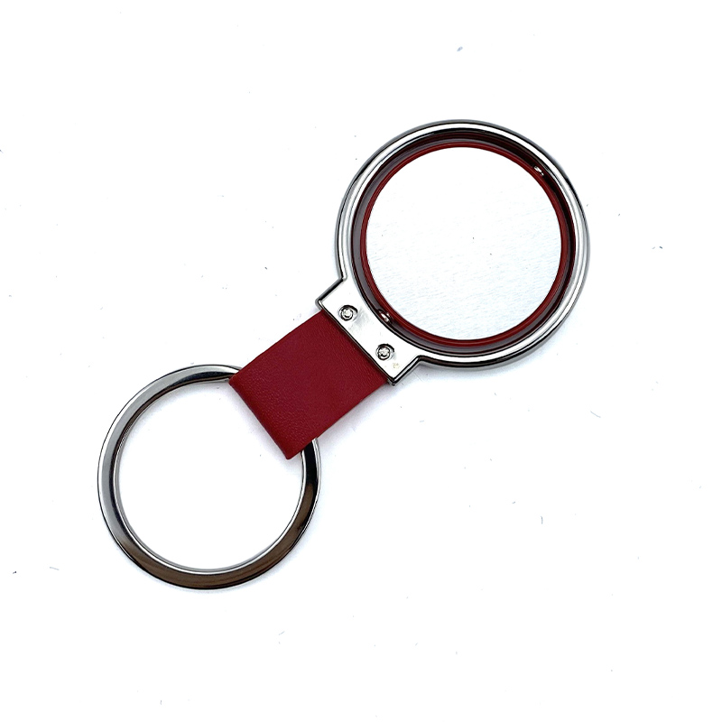 Custom-shaped Classic Polished Leather Keychain