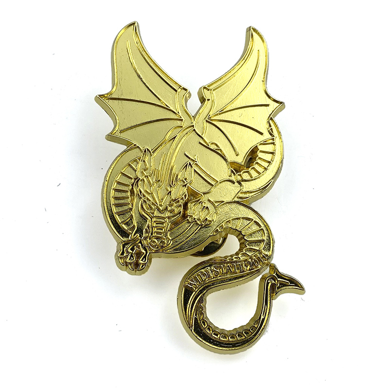 Customized Gold Dragon Enamel Pin