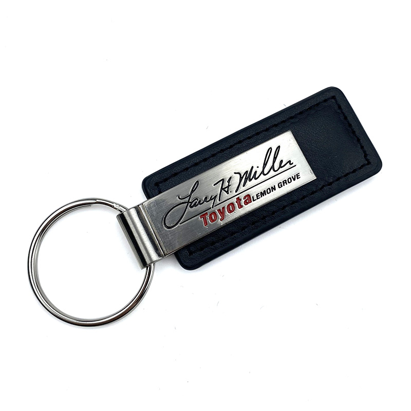 Custom-shaped Classic Polished Leather Keychain