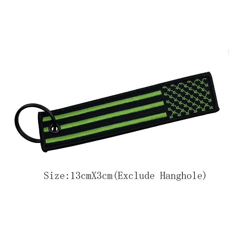 Customized Different Country Flag Logo Embroidery Key Tag