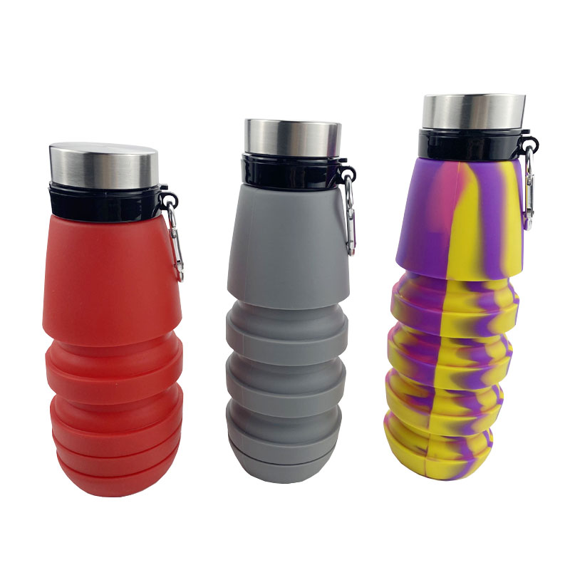 Reusable Silicone Collapsible Water Bottle For Hiking