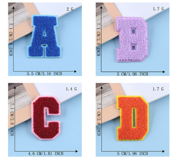 Custom Colorful Letter Towel Chenille Patch