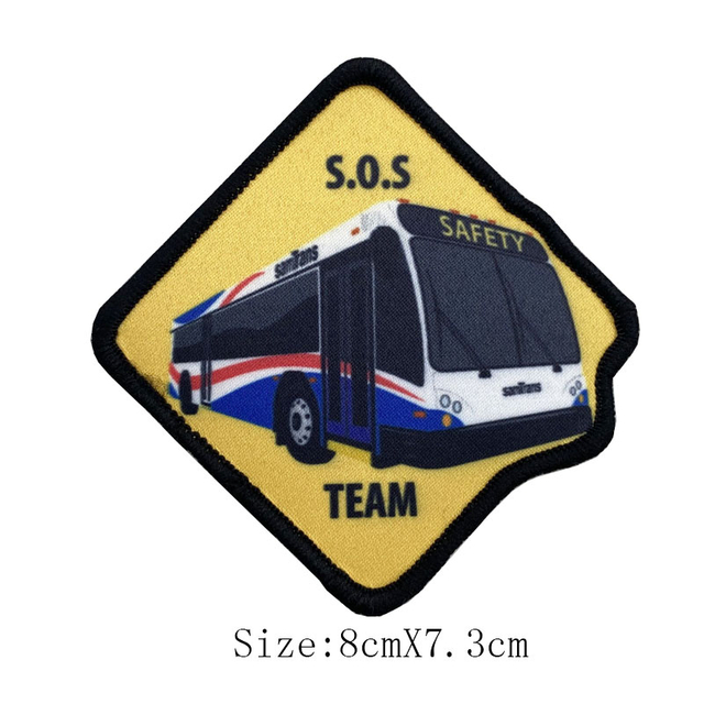 custom military badge label printed cap iron on woven patch