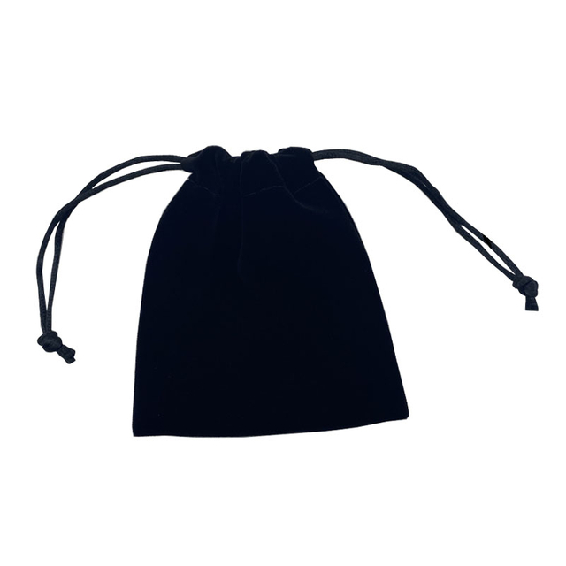 Custom Makeup Drawstring Black Velvet Pouch for Gift