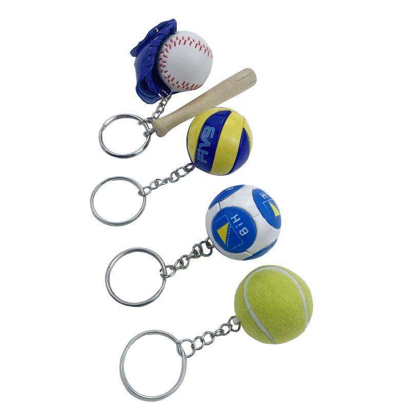 Rubber Rugby Ball Keychain For Keys