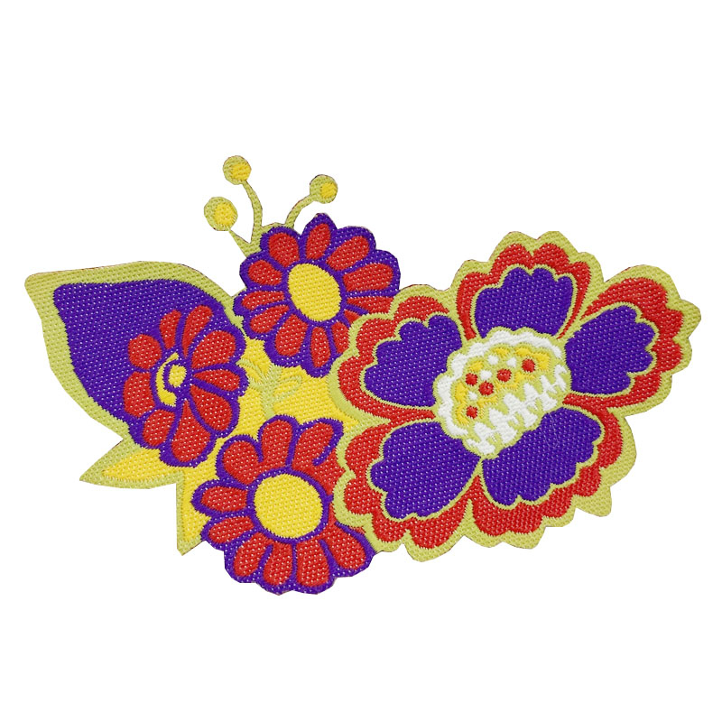 Flower Silicone Woven Patch for Clothing