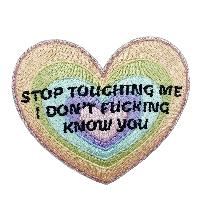 Heart embroidery patch