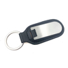 Oval Creative Embossed Leather Keychain
